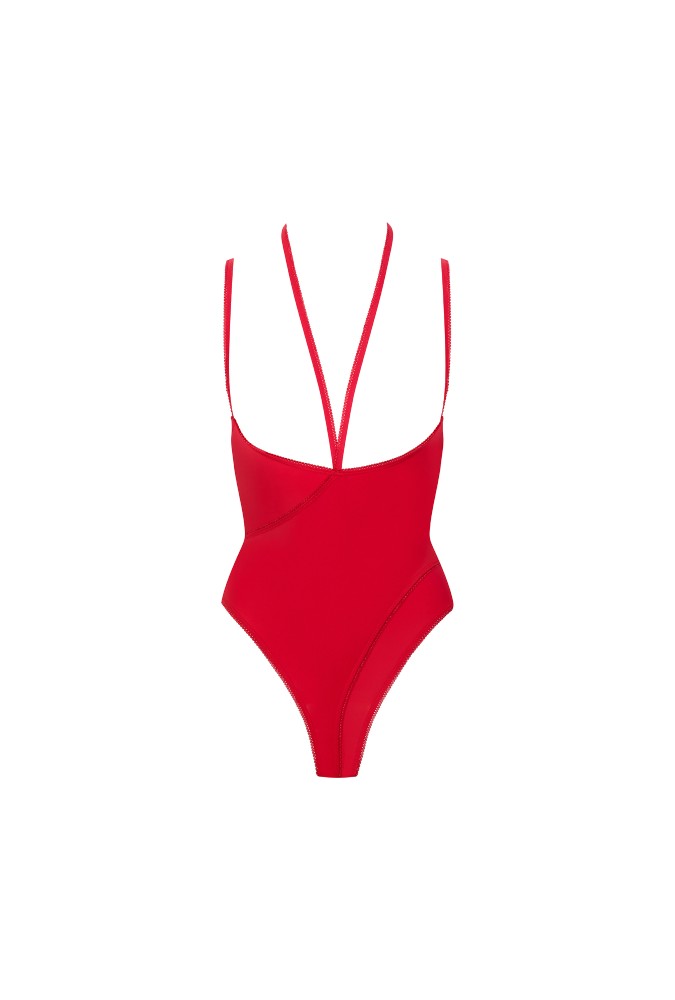 Thong body naked breast - Le Petit Secret - Red