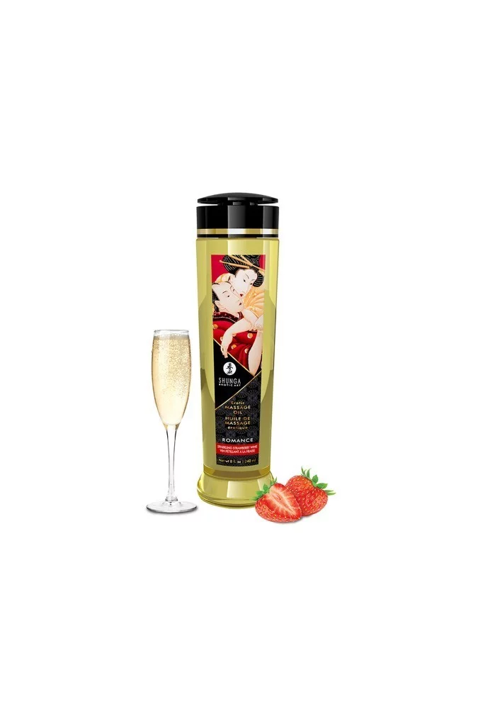 Huile de Massage Erotique - Vin pétillant & Fraise