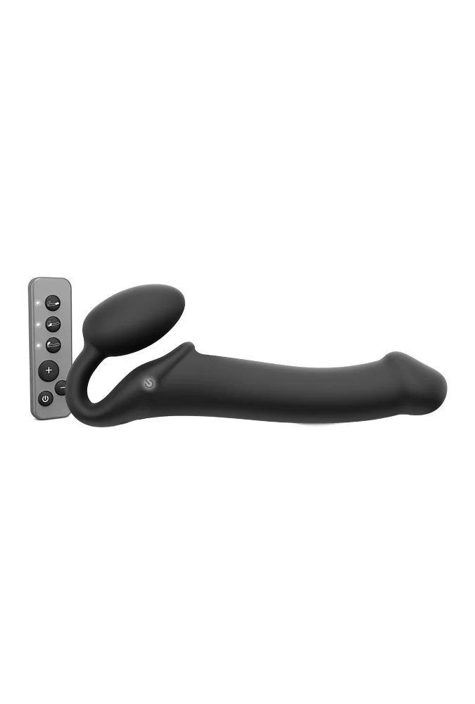 Vibrating bendable strap-on - Black