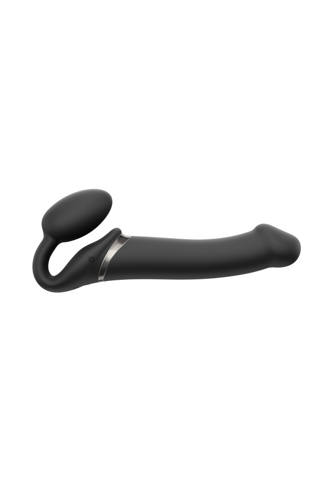 Vibrating bendable strap-on - Black