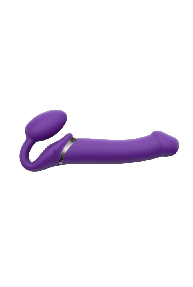 Vibrating bendable strap-on - Purple