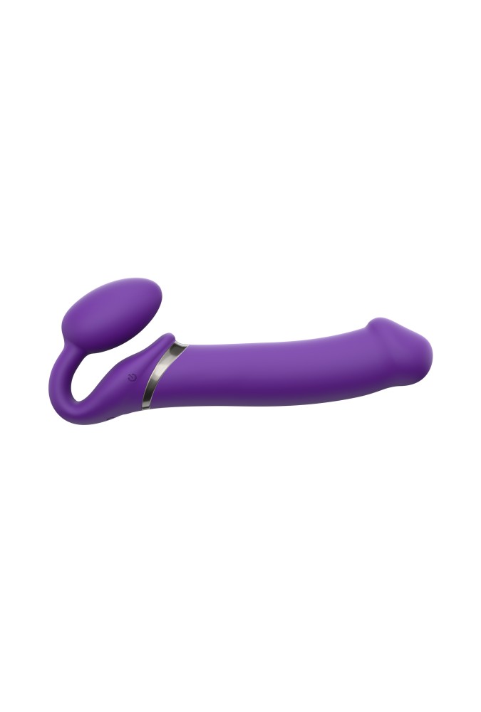 Vibrating bendable strap-on - Violet