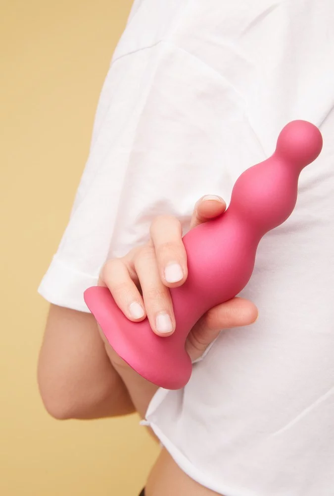 Dildo plug - Beads - Rose