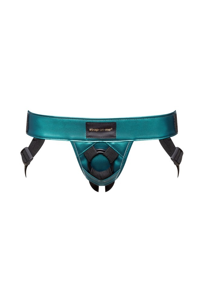 Leatherette harness - Curious - Metallic green